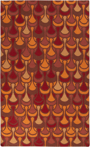 Surya Voyages 2'6" X 8' Handmade Wool Rug - Elegant Global Design For Stylish Home Decor & Durability Red Wool Voy59-811