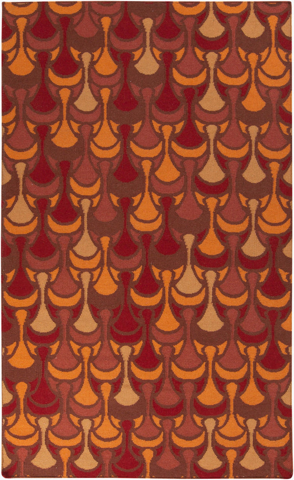 Surya Voyages 2'6" X 8' Handmade Wool Rug - Elegant Global Design For Stylish Home Decor & Durability Red Wool Voy59-811