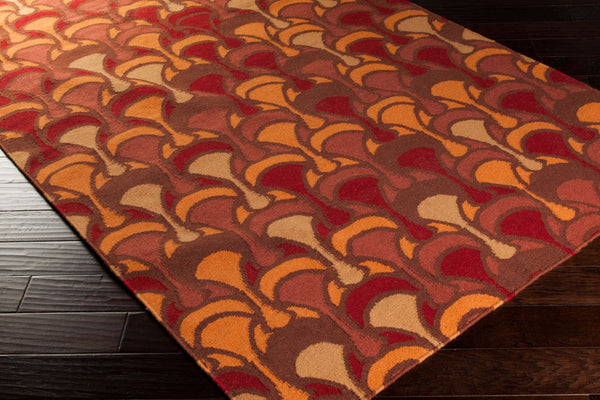 Surya Voyages 2'6" X 8' Handmade Wool Rug - Elegant Global Design For Stylish Home Decor & Durability Red Wool Voy59-268