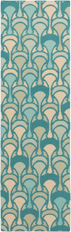 Surya Voyages 2'6" X 8' Handmade Wool Rug - Elegant Global Design For Stylish Home Decor & Durability Deep Teal Wool Voy61-268