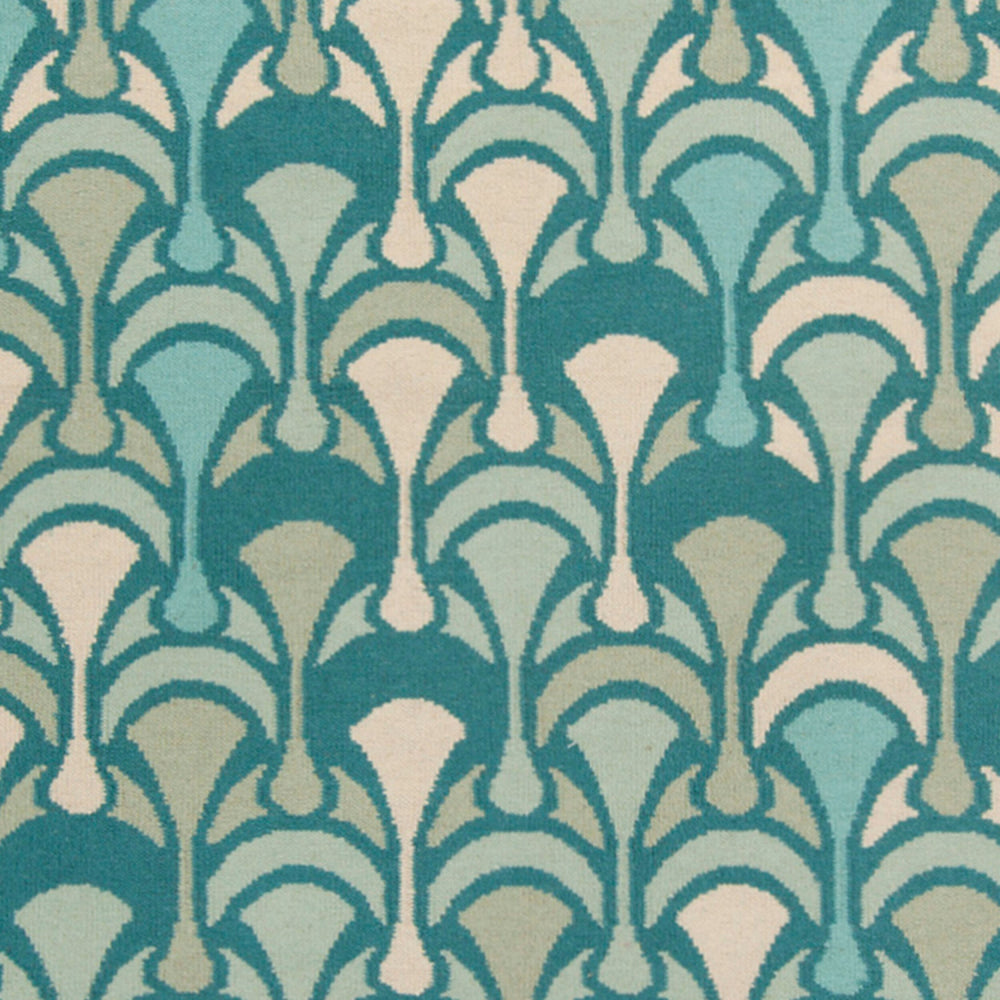 Surya Voyages 2'6" X 8' Handmade Wool Rug - Elegant Global Design For Stylish Home Decor & Durability Deep Teal Wool Voy61-268