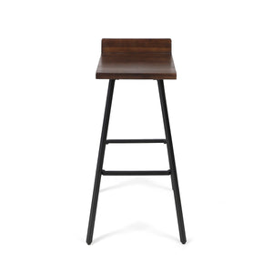 English Elm Christopher Knight Home® - JUT Bidwell Acacia Wood Bar Stool Set of 2 — Handcrafted Low-Back Counter Stools with Iron Legs Brown 64648.00DBRN