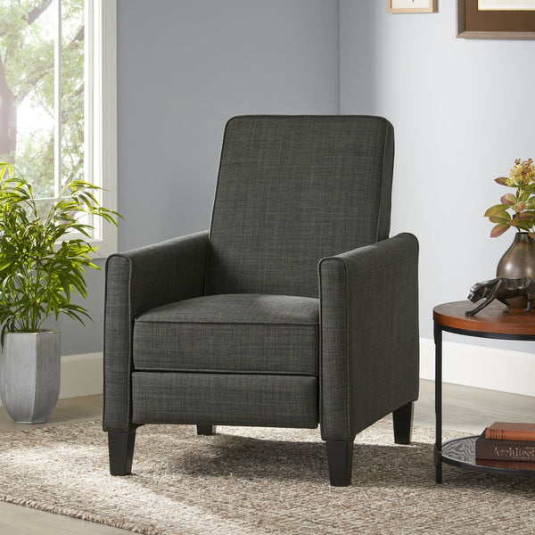 English Elm Christopher Knight Home® - Dark Grey Linen Push Back Chair with Plush Ergonomic Padding, Durable Frame & Breathable Linen Finish 52422.00FPGRN