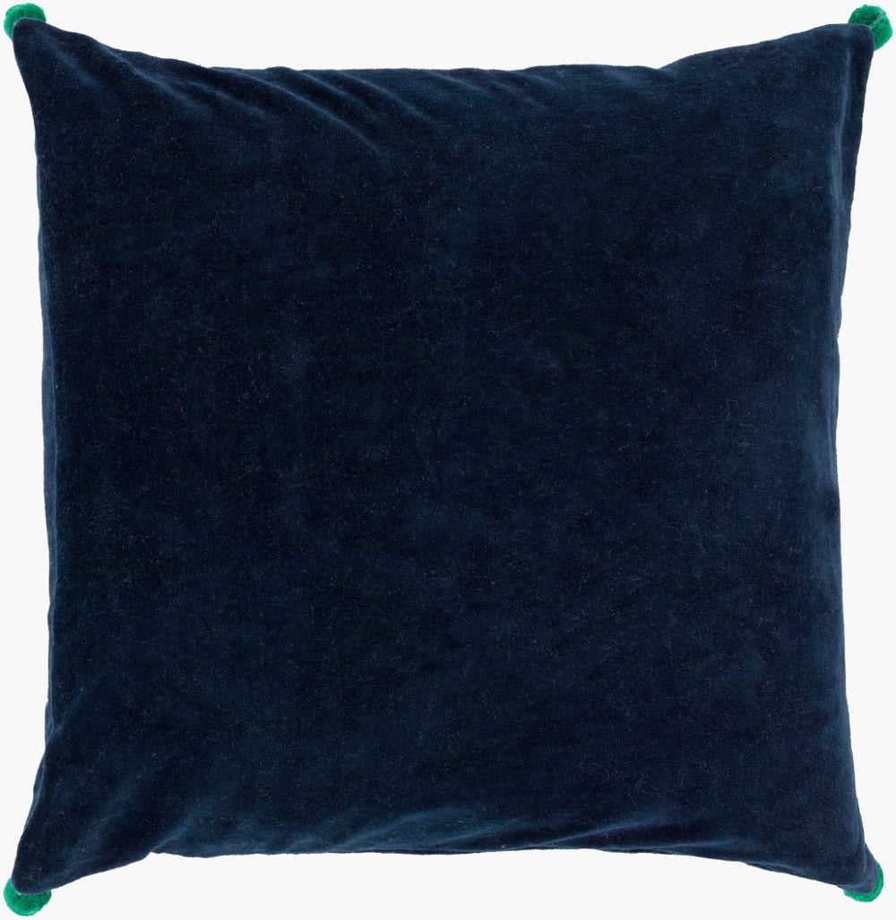 Surya Velvet Poms Dimensional Cotton Square Accent Pillow for Sofas and Reading Chairs VP004-1818D