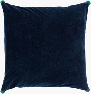 Surya Velvet Pom Textured Accent Pillow Handcrafted Cotton Square Sofa Bedroom Decor VP004-1818P