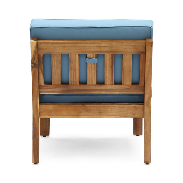 English Elm Christopher Knight Home® - Grenada 5-Seater Acacia Wood Outdoor Sectional Sofa Set With Removable Cushions & Coffee Table N773OS00057B