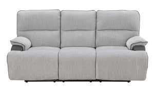 English Elm Steve Silver - Cyprus Plush Recliner Sofa Gray Two-Tone Cloud & Shadow Grey Fabric Pocketed Coil Memory Foam Comfort 85.5"L x 33.8"W x 29.5"H B081P157597