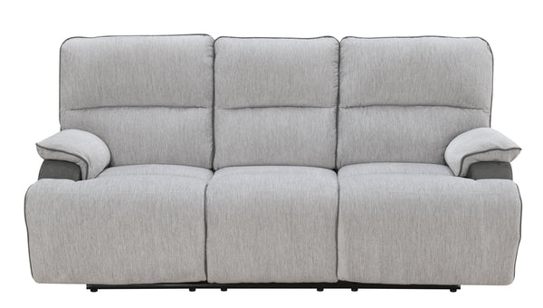 English Elm Steve Silver - Cyprus Plush Recliner Sofa Gray Two-Tone Cloud & Shadow Grey Fabric Pocketed Coil Memory Foam Comfort 85.5"L x 33.8"W x 29.5"H B081P157597