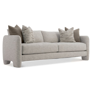 Bernhardt Bernhardt Rowan Sofa With Sculptural Geometric Base, Deep Seats, Knife-Edge Pillows, Custom Fabrics - Made to Order P5307A