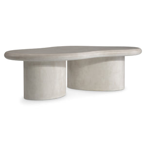 Bernhardt Bernhardt Nova Sculptural Cocktail Table 58" Organic Solid Wood Top Light Vellum Finish, Carved Legs 519023