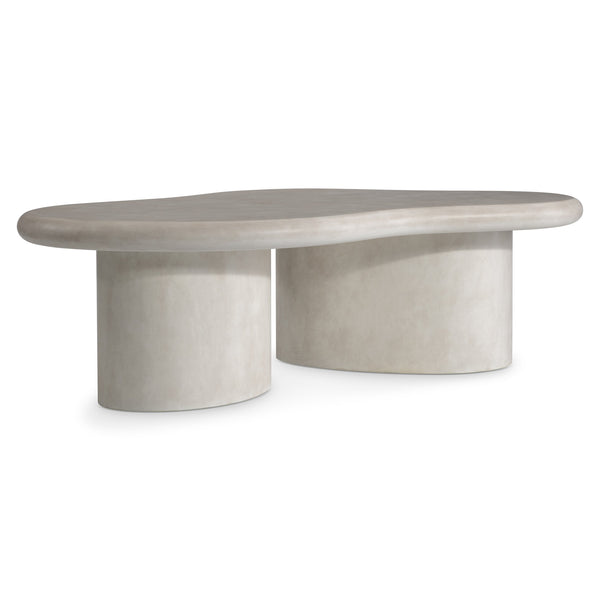 Bernhardt Bernhardt Nova Sculptural Cocktail Table 58" Organic Solid Wood Top Light Vellum Finish, Carved Legs 519023