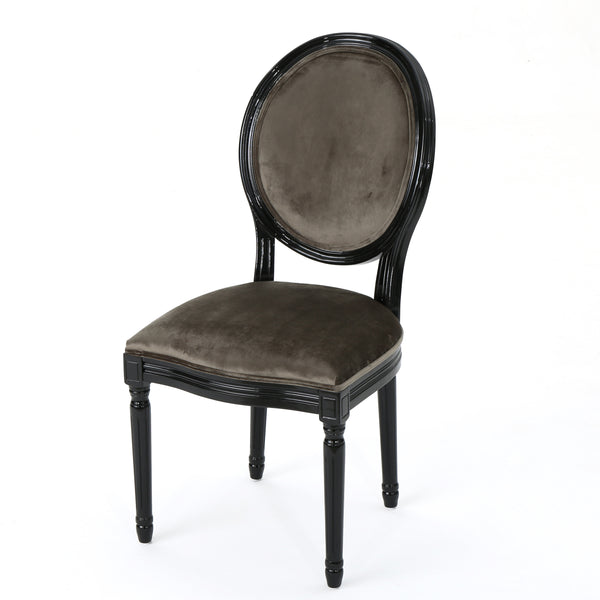 English Elm Christopher Knight Home® - Kd Dining Chair - Elegant Grey Velvet Upholstered Seat With Iconic Round Backrest & Fluted Legs 60352.00NVLT