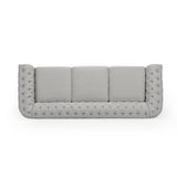 Christopher Knight Home® - Noble House - Parksley Tufted Chesterfield Fabric 3 Seater Sofa