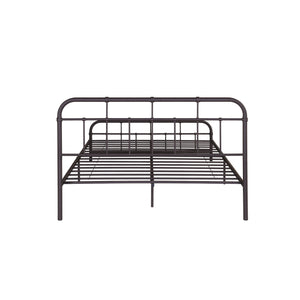 English Elm Queen Iron Platform Bed Pipe Style Frame No Box Spring Needed Industrial Loft Bedroom Copper 64072.00HMCOP-Q