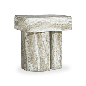 Bernhardt Bernhardt Arcadia Nightstand In Kalta Faux Stone Finish — Sculptural Totemic Base, Soft-Close Drawer, Adjustable Glides (29"H) 334230