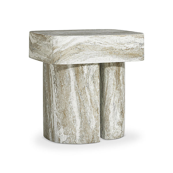 Bernhardt Bernhardt Arcadia Nightstand In Kalta Faux Stone Finish — Sculptural Totemic Base, Soft-Close Drawer, Adjustable Glides (29"H) 334230