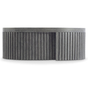 Bernhardt Bernhardt Menton Rustic Modern Oval Cocktail Table With Ribbed Ribbon Base, Sutton Oak Finish (48") 352011