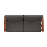 Homelegance By Top-Line Parcell Mission-Style Wood Sofa Brown Rubberwood