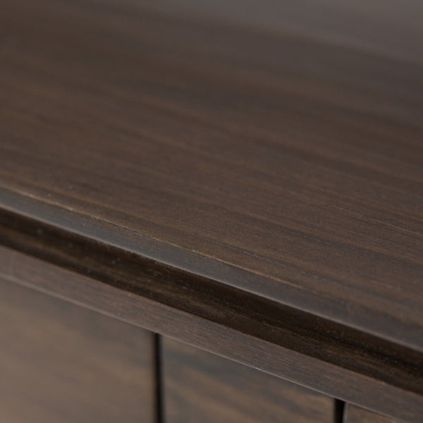 English Elm Artisan Console Sofa Table - Handcrafted Natural Aged Brown With Drawers For Stylish Storage & Display B136P158697
