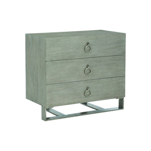 Bernhardt Bernhardt Linea Nightstand With Cerused Greige Oak, 3 Drawers, Textured Graphite Hardware, Rustic Modern Elegance 384232G