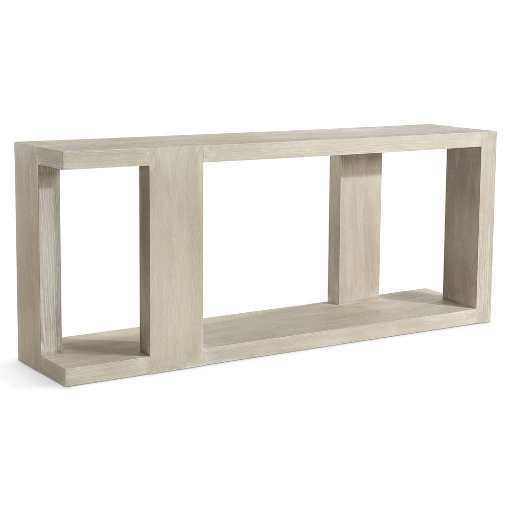 Bernhardt Bernhardt Darsa Console Table With Wire‑Brushed Oak Finish, Asymmetrical Sculptural Design, 72"W 507910