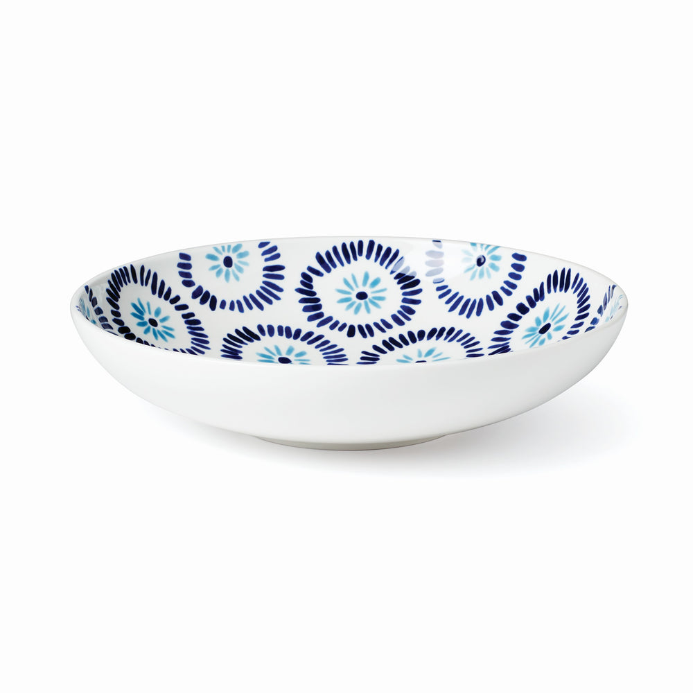 Lenox Kate Spade Floral Way Low Serving Bowl Blue, WHITE PORCELAIN 893513