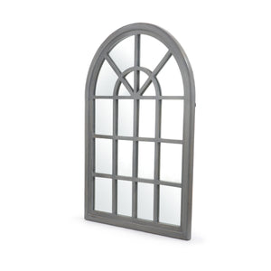 English Elm Christopher Knight Home® - ARCH Window Mirror Grey Wood 48.25x35 Decorative Arched Wall Accent with Rustic Farmhouse Charm and Depth 67057.00