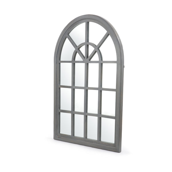 English Elm Christopher Knight Home® - ARCH Window Mirror Grey Wood 48.25x35 Decorative Arched Wall Accent with Rustic Farmhouse Charm and Depth 67057.00