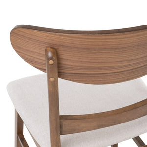 English Elm [video] Rubberwood Dining Chairs Set of 2 Upholstered Mid-century Seats for Modern Homes Light Beige 58915.00WNT