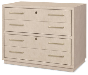 Hooker Furniture Marlowe White Oak Executive Desk with Cable Management and Locking File Storage 20.00L x 38.00W x 30.00H 6420-10466-80