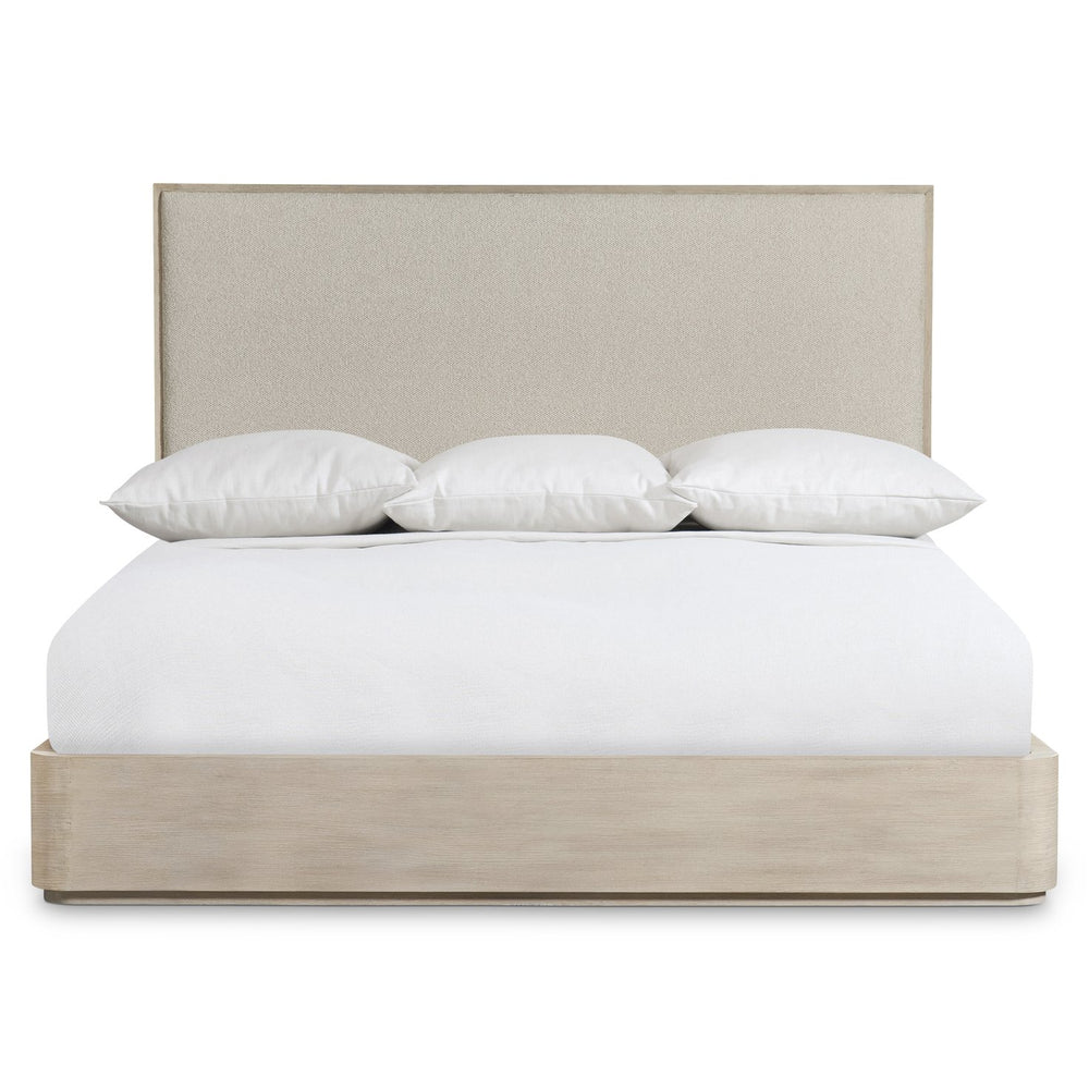 Bernhardt Bernhardt Lucerne Wire-brushed Oak Panel Bed Upholstered Headboard Alba Finish California King K2322