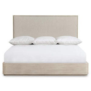 Bernhardt Bernhardt Lucerne Wire-brushed Oak Panel Bed Upholstered Headboard Alba Finish California King K2322