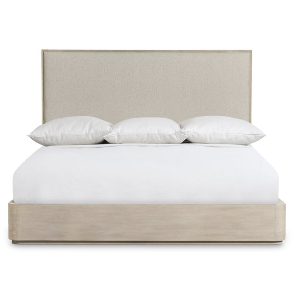 Bernhardt Bernhardt Lucerne Wire-brushed Oak Panel Bed Upholstered Headboard Alba Finish California King K2322