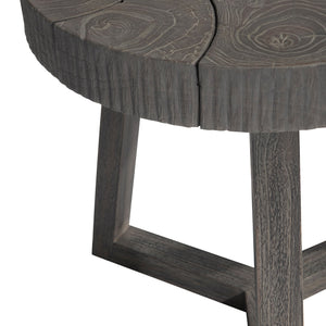 Bernhardt Bernhardt Kaya Outdoor Side Table With Sliced Teak Top & Suar Wood Base, Smoked Truffle Finish X08127