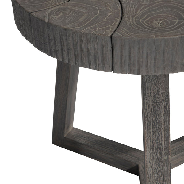 Bernhardt Bernhardt Kaya Outdoor Side Table With Sliced Teak Top & Suar Wood Base, Smoked Truffle Finish X08127