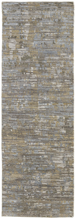 Feizy Rugs Conroe Hand-knotted Wool And Viscose Abstract Rug – Luxurious Modern Art For Your Home Décor Brown,Gray Wool,Viscose Cro6822fbrnmlti68