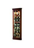 Lighted 8 Shelf Corner Curio Cabinet in Victorian Brown Brown 21001 Pulaski Furniture