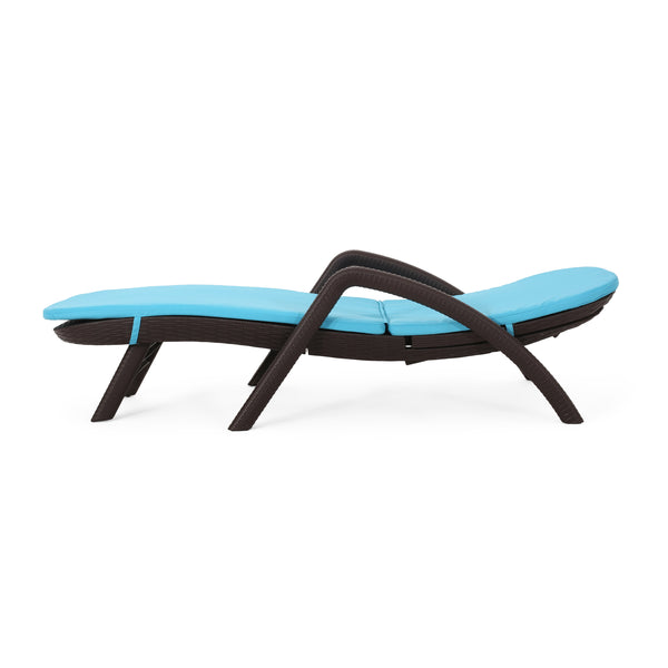 English Elm Christopher Knight Home® - Mikael Chaise Lounge With Cushion - Ergonomic Dark Brown Design For Ultimate Indoor & Outdoor Comfort 70798.00DBLU