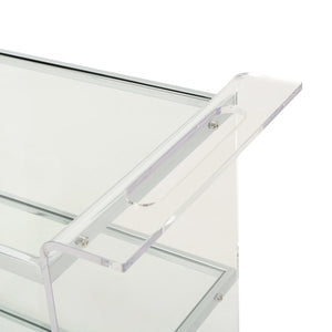English Elm Bar Cart Acrylic Two Tier Rolling Shelf for Glam Minimalist Entertaining Spaces 62131.00