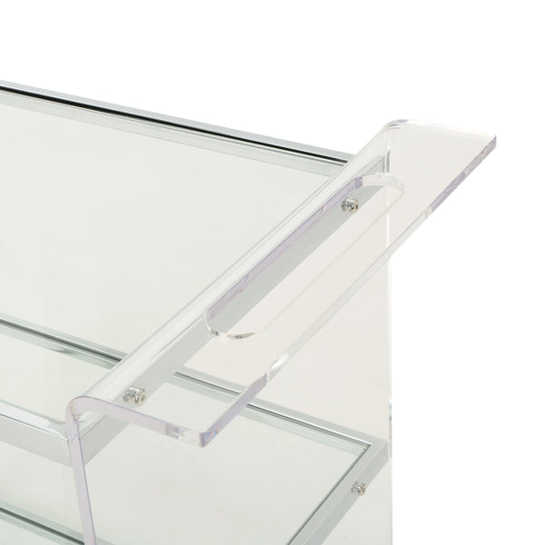 English Elm Bar Cart Acrylic Two Tier Rolling Shelf for Glam Minimalist Entertaining Spaces 62131.00