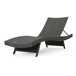 English Elm Christopher Knight Home® - Salem Pe Wicker Chaise Lounge - Stylish Grey Outdoor Seating With Weather-Resistant Comfort 52005.00GRY