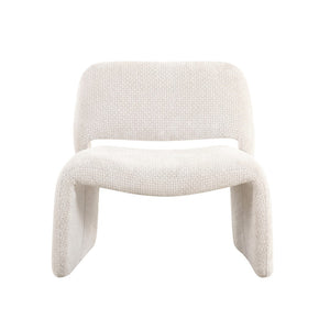 Pasargad Home Zarina Modern Accent Chair - Sculptural Ivory Upholstery For Stylish Comfort & Elegance Ivory Polyester Pzw-21101
