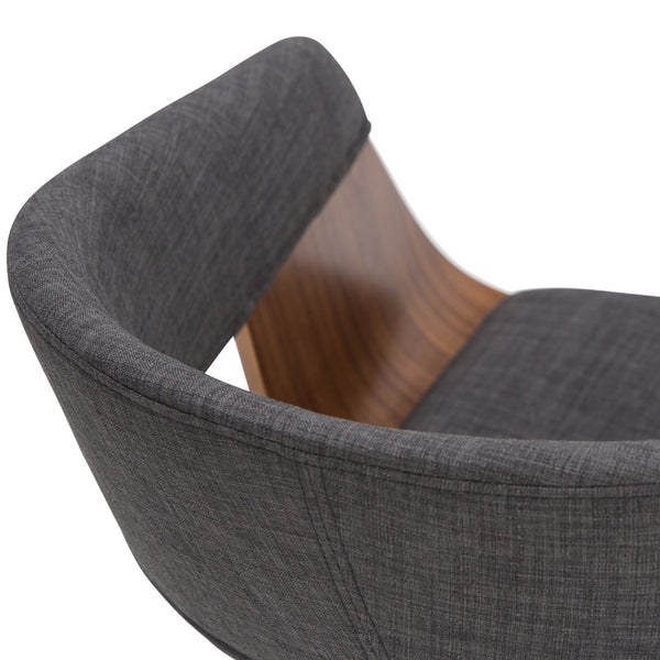 English Elm Lowell Bentwood Dining Chair In Charcoal Grey - Mid-Century Modern Comfort For Any Space B136P158838