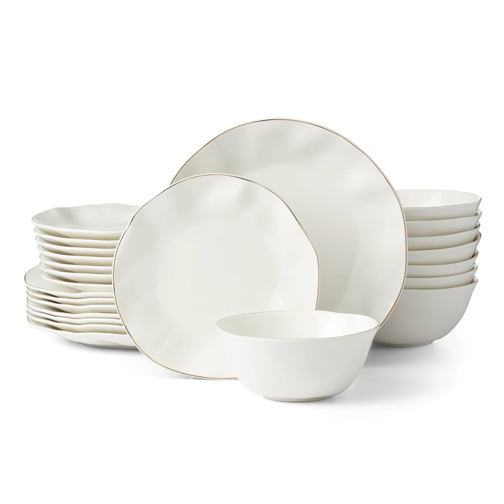 Lenox Blue Bay White 24-Piece Dinnerware Set White, WHITE PORCELAIN 895681