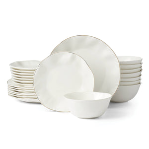 Lenox Blue Bay White 24-Piece Dinnerware Set White, WHITE PORCELAIN 895681