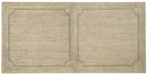 Hooker Furniture Ciao Rustic 84" Trestle Dining Table With 2X18" Leaves, Flaky White Top & Distressed Black Base 5805-75200-80