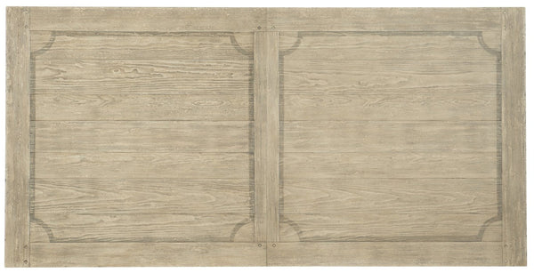 Hooker Furniture Ciao Rustic 84" Trestle Dining Table With 2X18" Leaves, Flaky White Top & Distressed Black Base 5805-75200-80