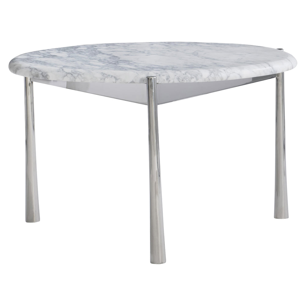 Bernhardt Bernhardt Arris Cocktail Table With Arabescato Marble Top & Polished Stainless Steel Base, 17" H 321011