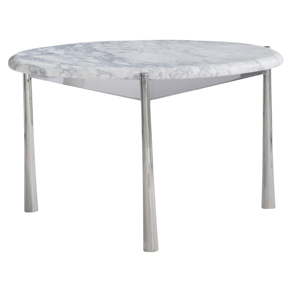 Bernhardt Bernhardt Arris Cocktail Table With Arabescato Marble Top & Polished Stainless Steel Base, 17" H 321011
