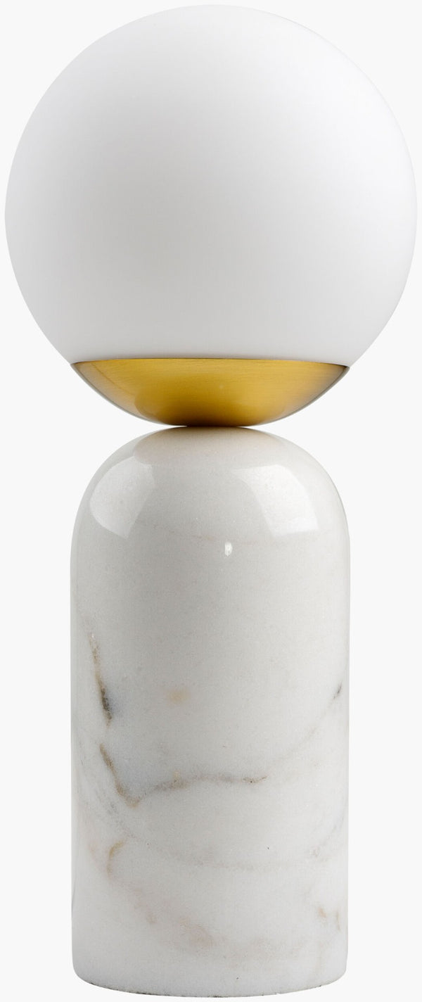 Livabliss Verve Marble Base Accent Table Lamp with Glass Globe Shade for Desk or Nightstand VRC-001